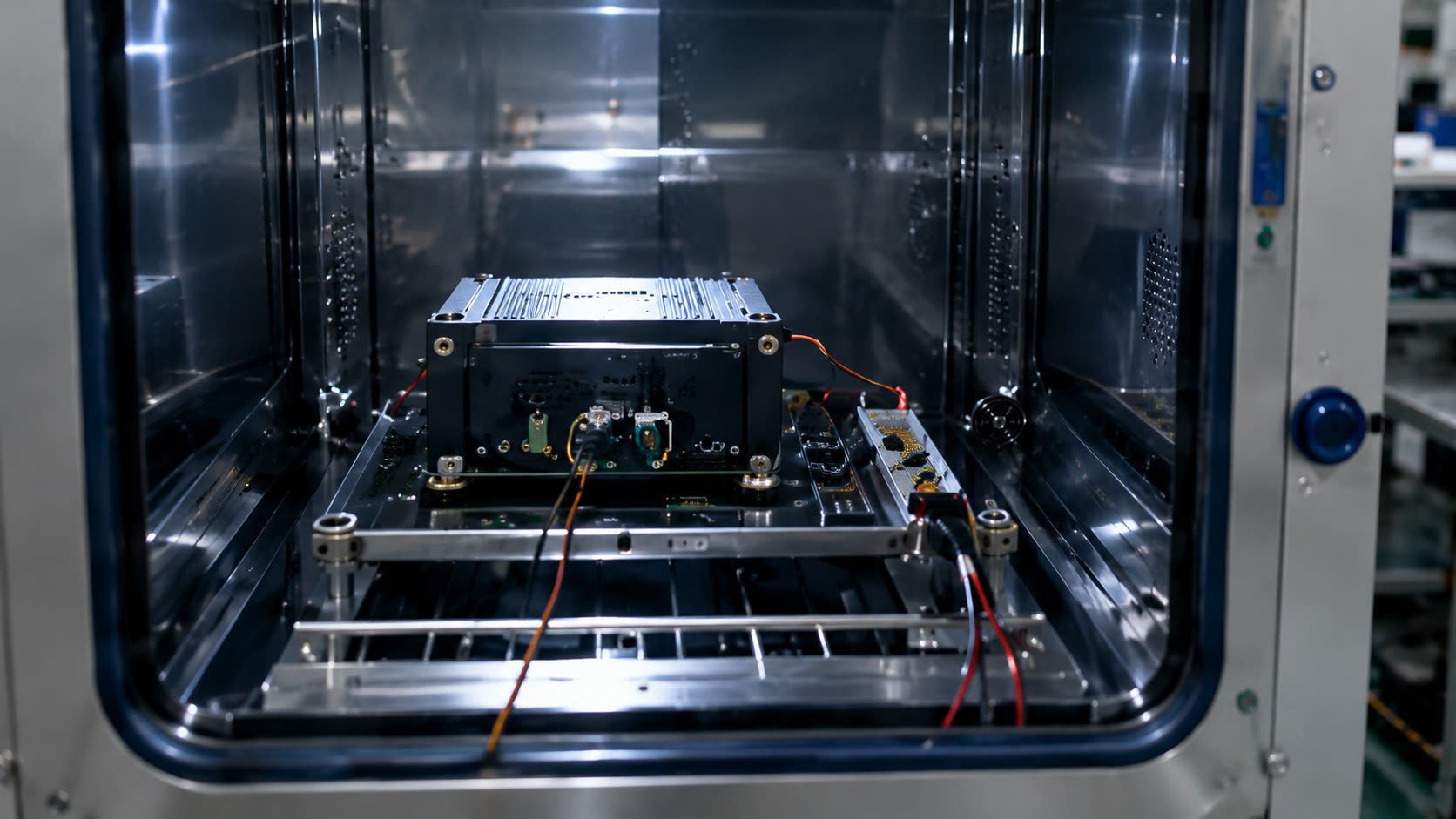 Thermal testing chamber for onboard compute module